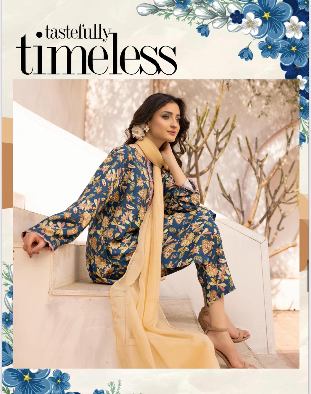 Mariyah by Simrans-3-pcs Lilen Prints Collection