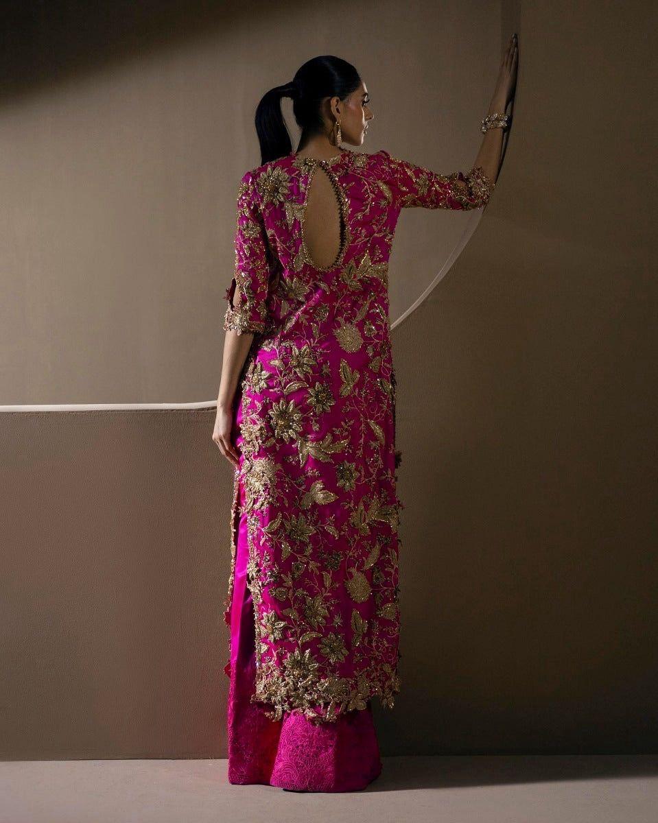 Sana Safinaz- (Inspired) 3pcs Heavy Embroided Wedding Collection with Embroided Sharara