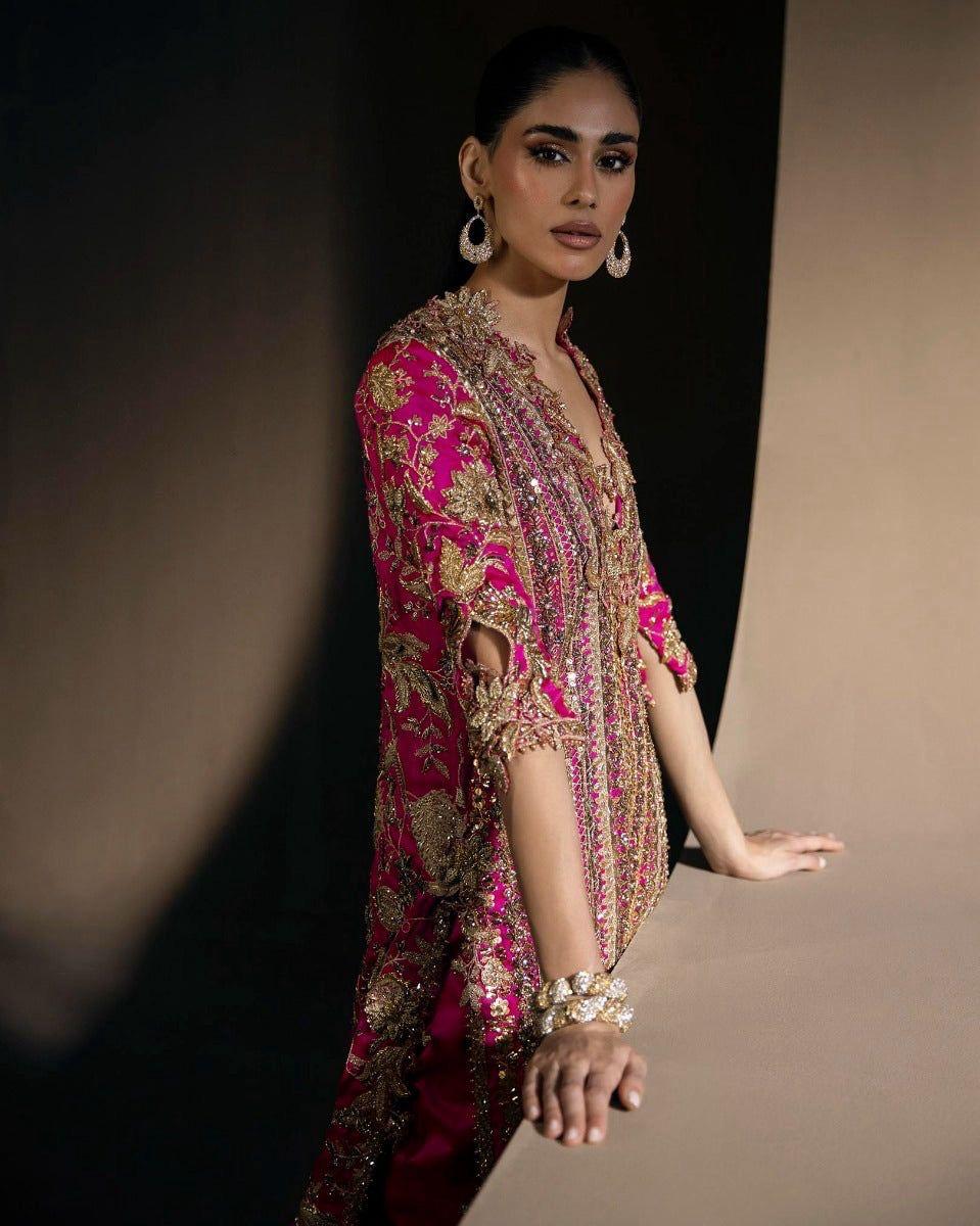 Sana Safinaz- (Inspired) 3pcs Heavy Embroided Wedding Collection with Embroided Sharara