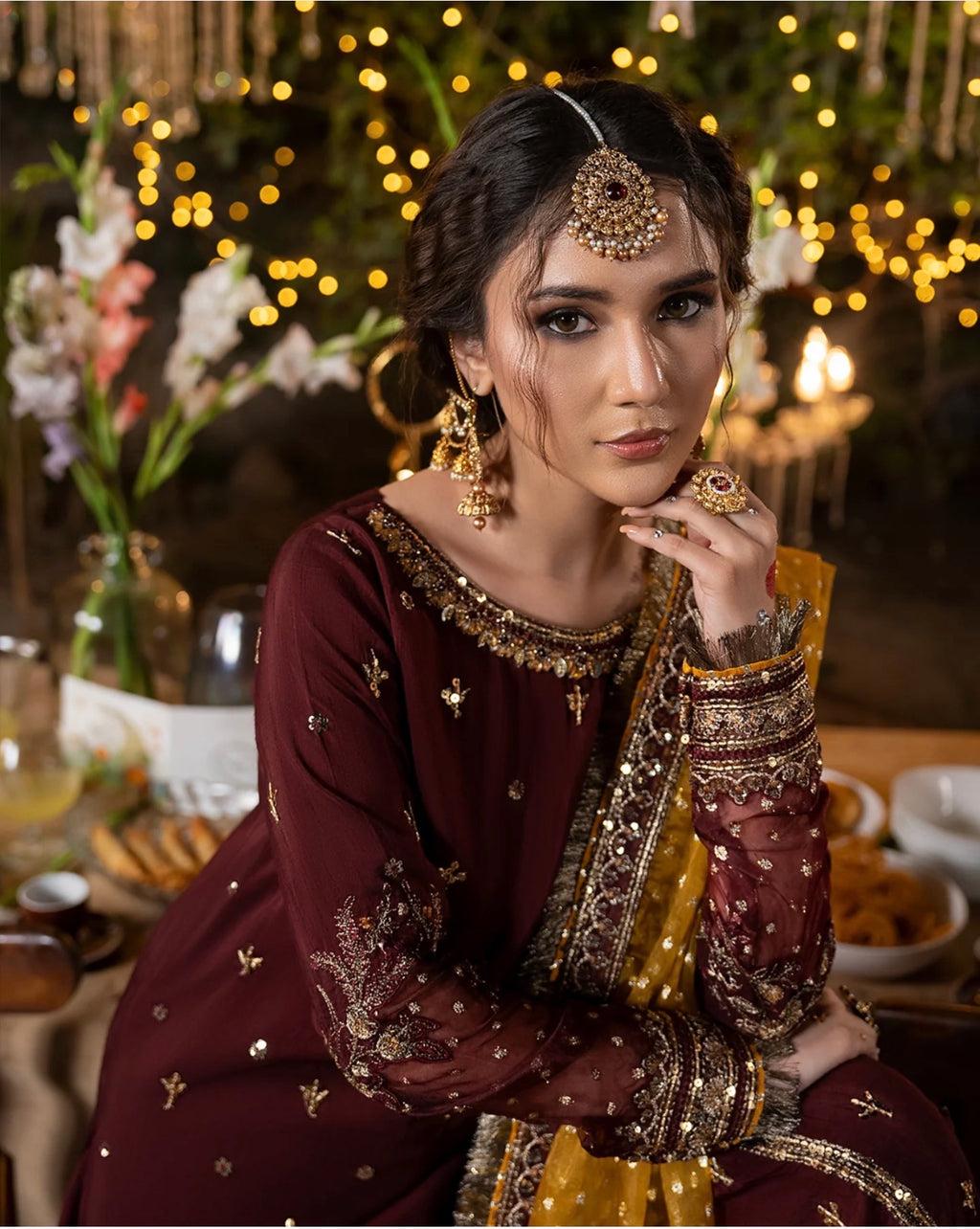 CHAAND RAAT Luxury Embroidered Raw Silk Suit – 3 Piece Collection