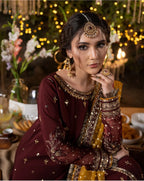 CHAAND RAAT Luxury Embroidered Raw Silk Suit – 3 Piece Collection