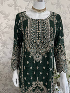 SAFFA Luxury Embroidered Chiffon Suit – 3 Piece Collection