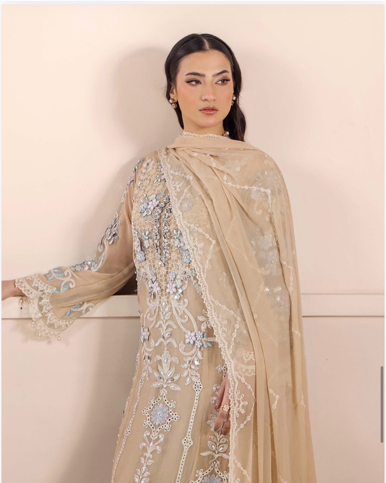 TT Luxury Embroidered Chiffon Suit – 3 Piece Collection