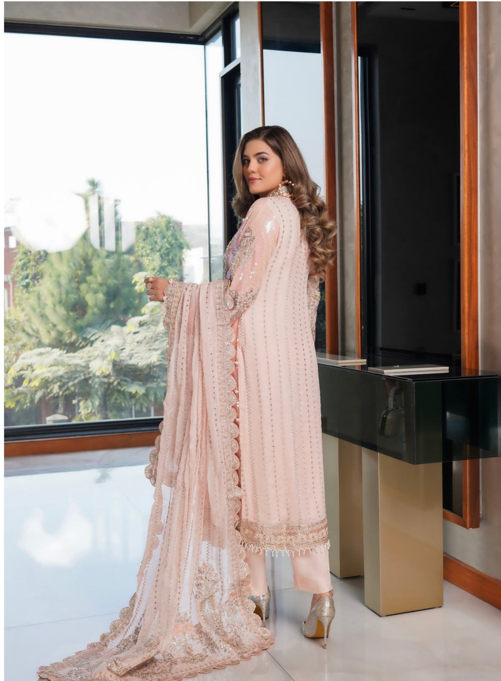 SITARA Luxury Embroidered 3 piece Chiffon Suit | Pakistani Designer Wedding Dress