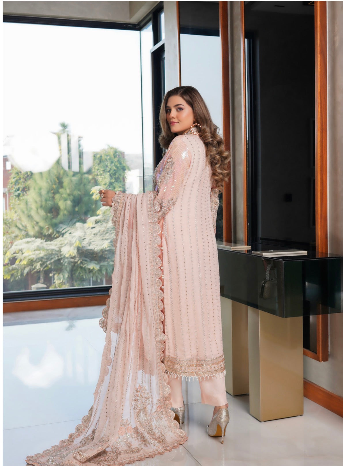 SITARA Luxury Embroidered 3 piece Chiffon Suit | Pakistani Designer Wedding Dress