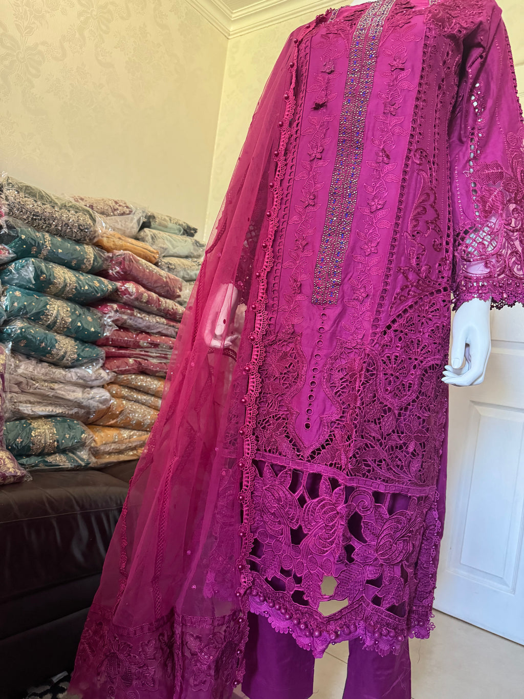 Luxury Embroidered 3 piece Lawn Suit for Eid & Special Occasions