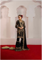 ALANI Black Embroidered Gharara Suit – Luxury 4 Piece Pakistani Wedding Wear