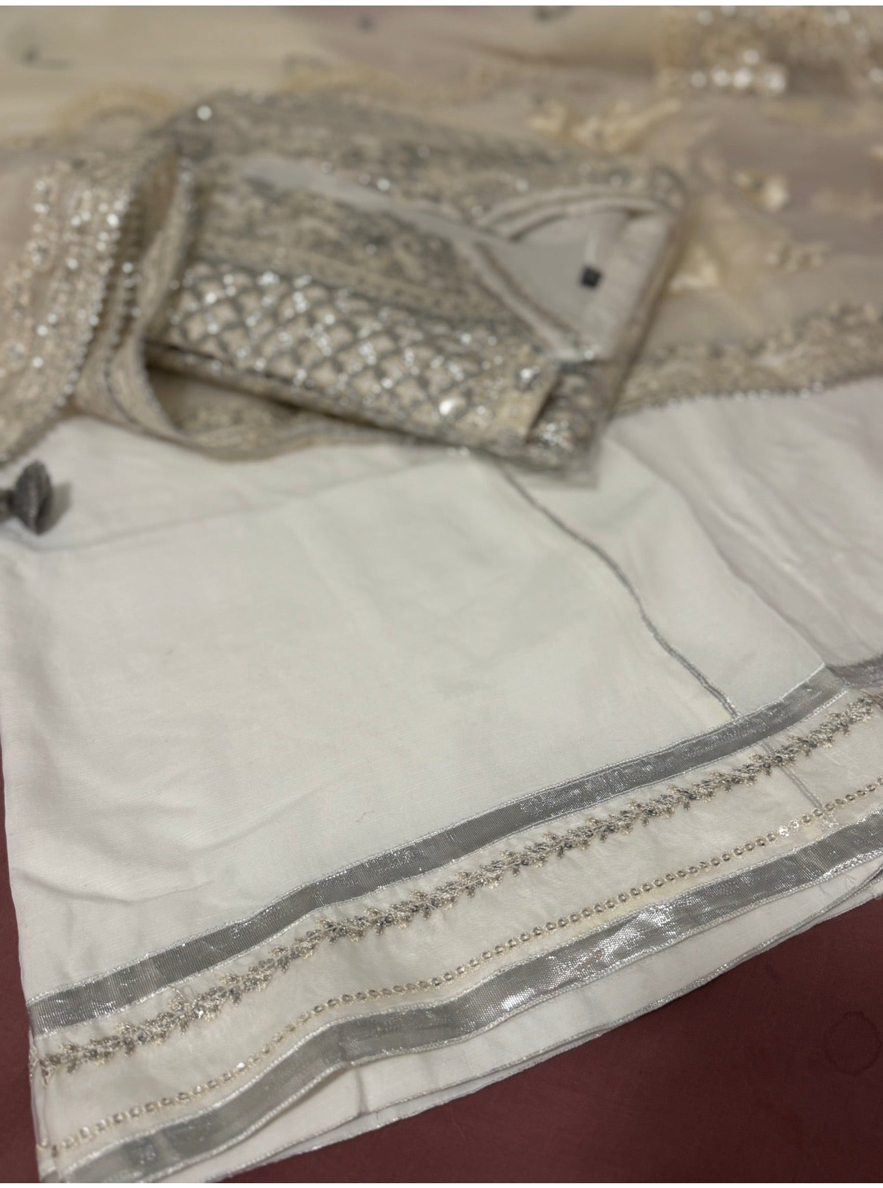CHANDNI….. Embroidered soft organza Suit with embroidered chiffon Duppatta