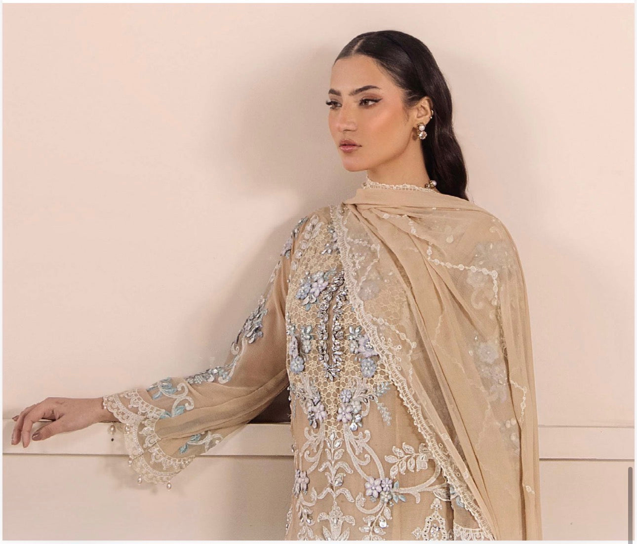 TT Luxury Embroidered Chiffon Suit – 3 Piece Collection
