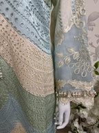 Mint Pearl Luxury Embroidered Suit – 3 Piece Collection