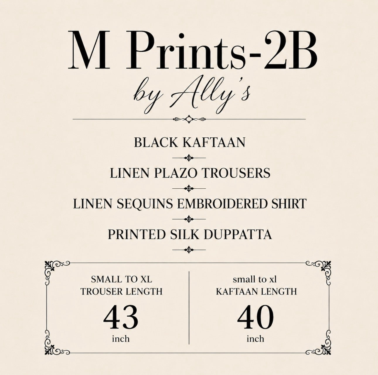 M Prints 2B inspired Embroidered 3-Piece Suit | Pakistani Designer Dress
