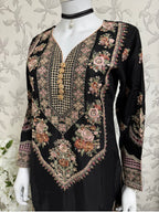 Black Embroidered Pakistani 3 Piece Suit – Luxury Eid Festive Wear