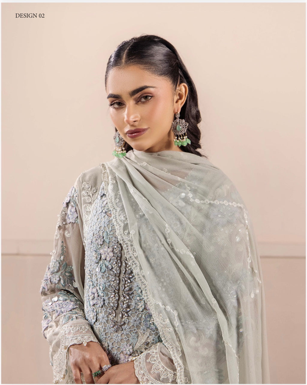 TT Luxury Embroidered Chiffon Suit – 3 Piece Collection