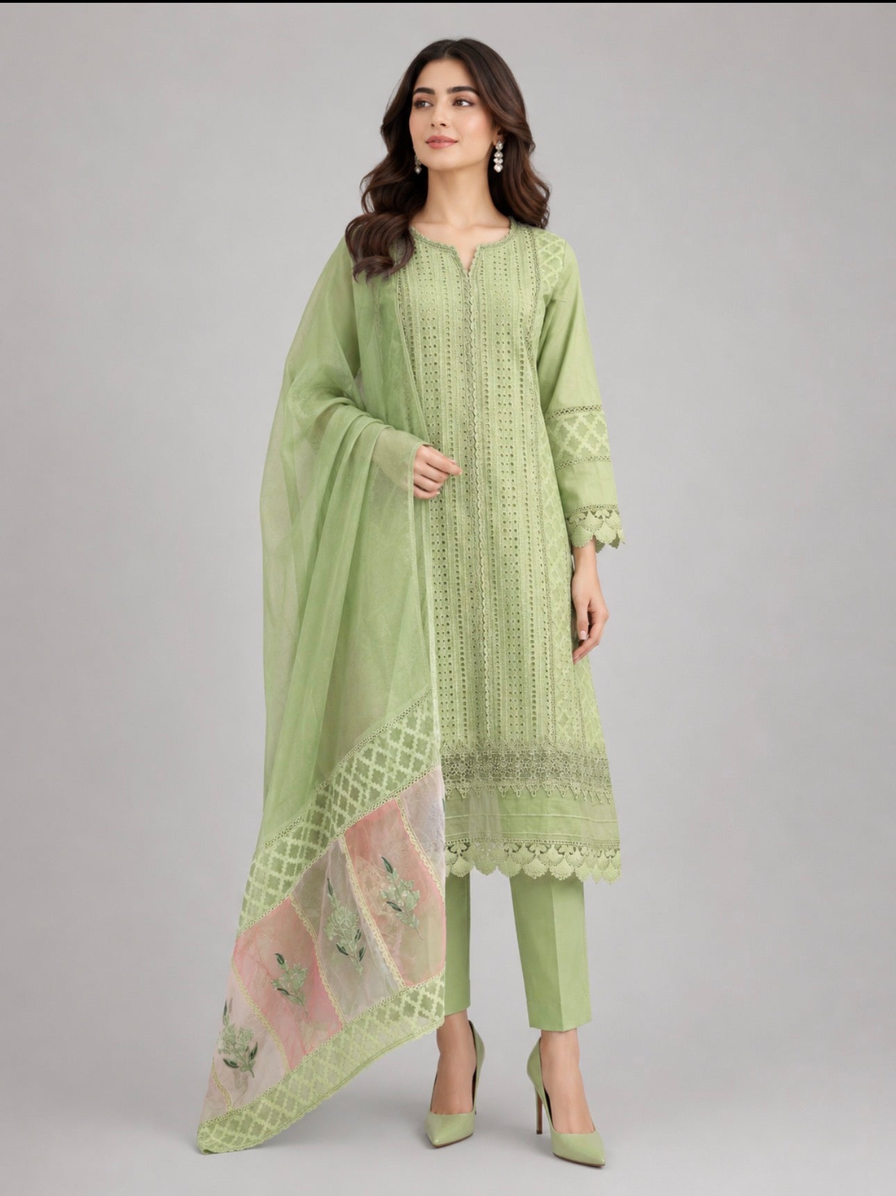 SUMAIRA-                                        3 pieces chikankari suit