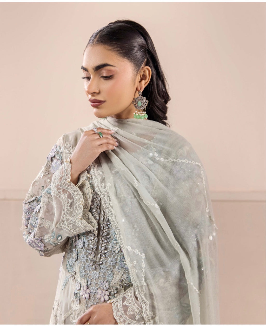 TT Luxury Embroidered Chiffon Suit – 3 Piece Collection