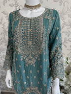 SAFFA Luxury Embroidered Chiffon Suit – 3 Piece Collection