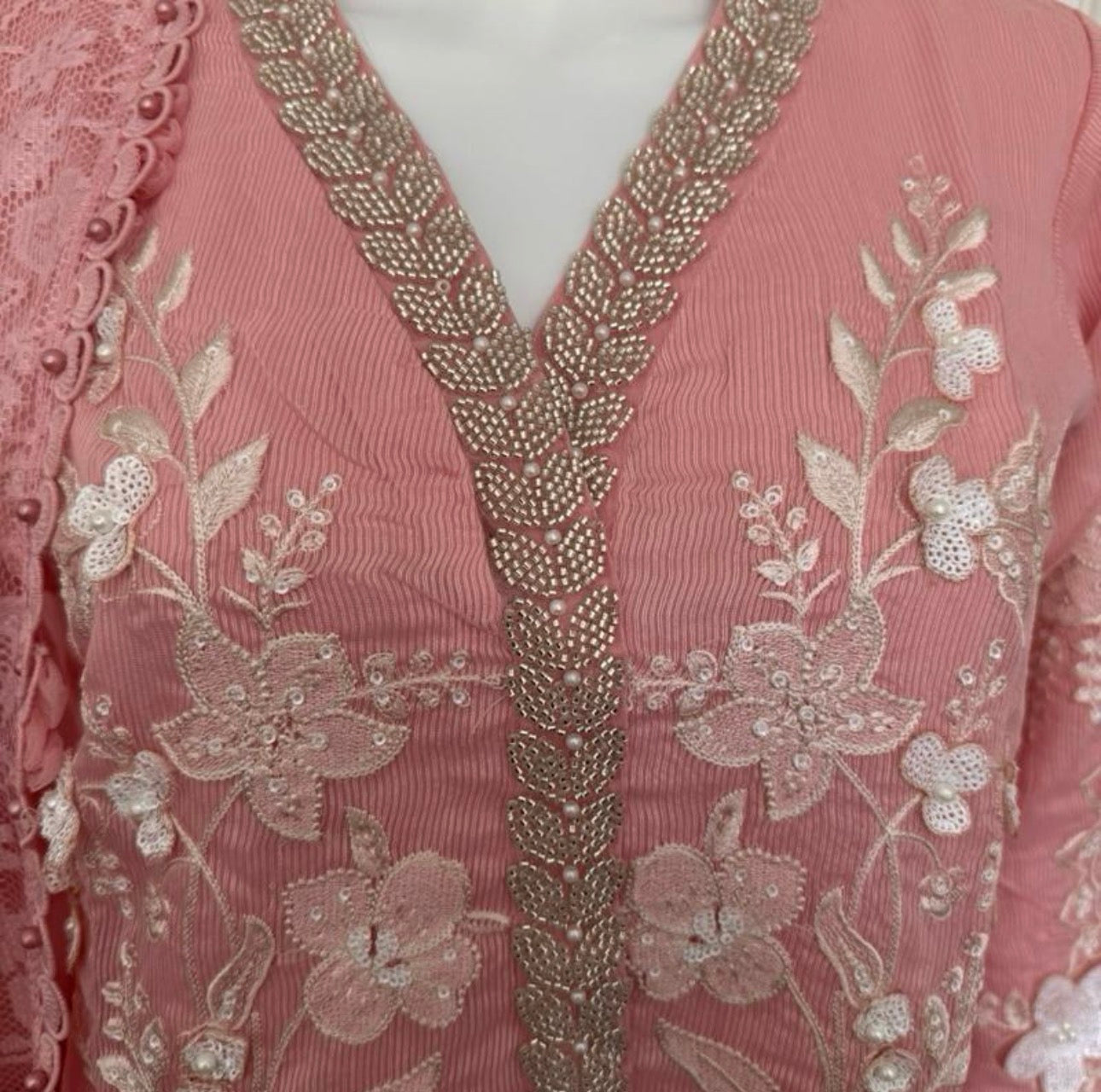 Rose Quartz Luxury Embroidered Suit – 3 Piece Collection