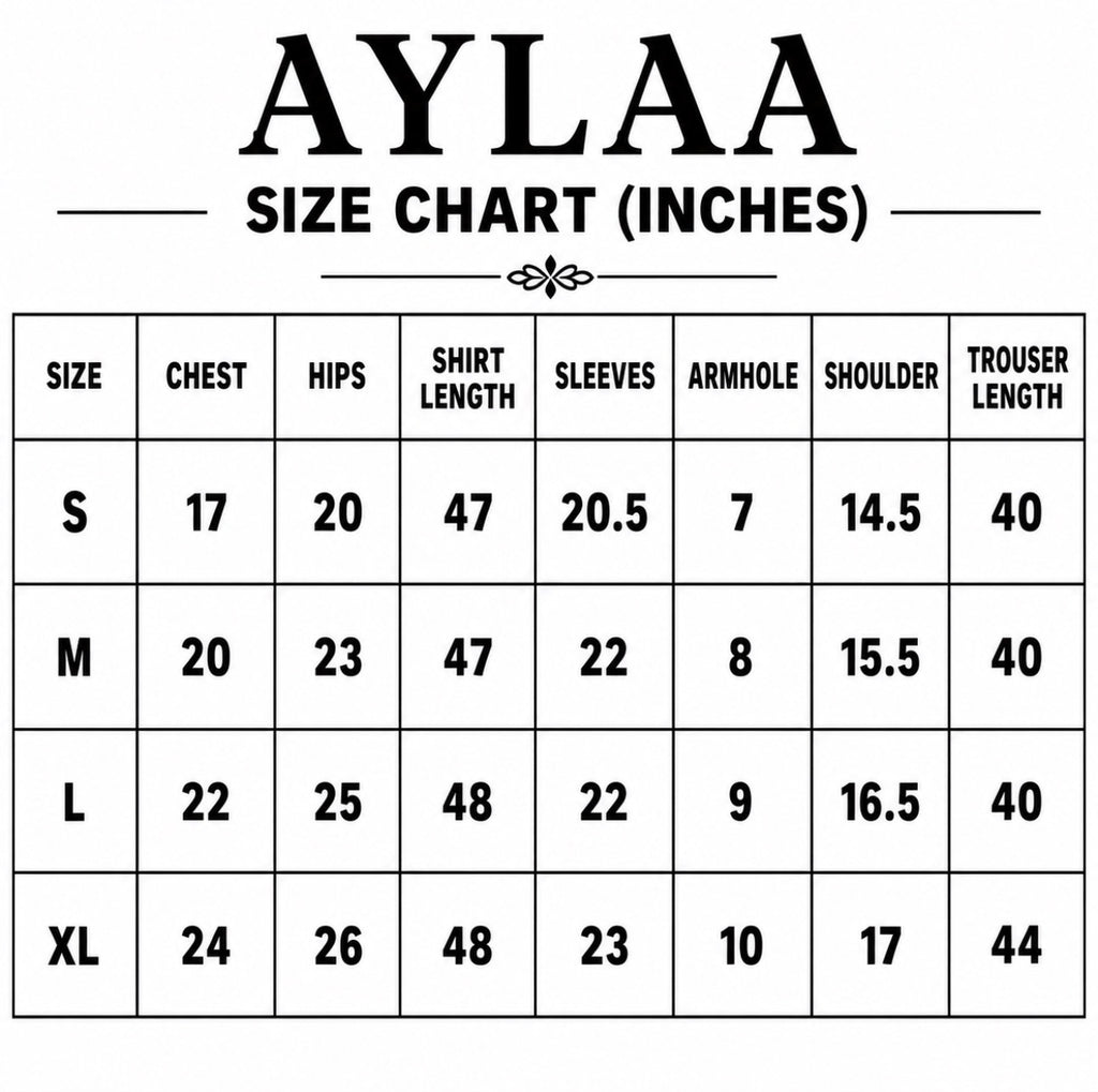 AYLAA Luxury Embroidered Chiffon Suit – 3 Piece Collection