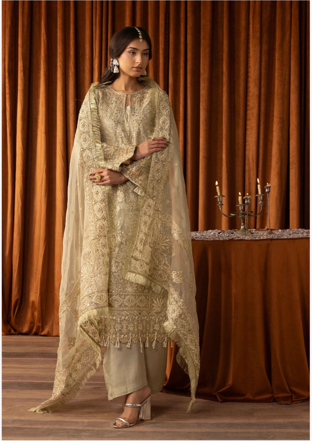 AFROZ Embroidered Organza Suit | Pakistani Wedding & Formal Dress