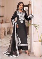 ALMILA Dhanak Embroidered Suit with Embroidered Chiffon Duppatta-3 Piece suit