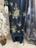 M Prints inspired Embroidered 3-Piece Suit | Pakistani Designer Dress