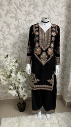 Black Embroidered Pakistani 3 Piece Suit – Luxury Eid Festive Wear