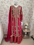 AFREEN Heavy Embroidered 3-piece Chiffon Suit | Pakistani Wedding Dress