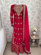 AFREEN Heavy Embroidered 3-piece Chiffon Suit | Pakistani Wedding Dress