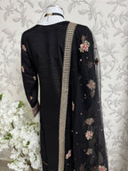 Black Embroidered Pakistani 3 Piece Suit – Luxury Eid Festive Wear