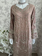 SERENE Blush Pink Embroidered Sharara Suit | Pakistani Designer Wedding Dress