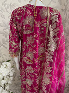 SAFINA….. Hot Pink Luxury Embroidered Pakistani Formal Suit with Organza Dupatta
