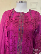 Luxury Embroidered 3 piece Lawn Suit for Eid & Special Occasions