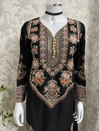Black Embroidered Pakistani 3 Piece Suit – Luxury Eid Festive Wear