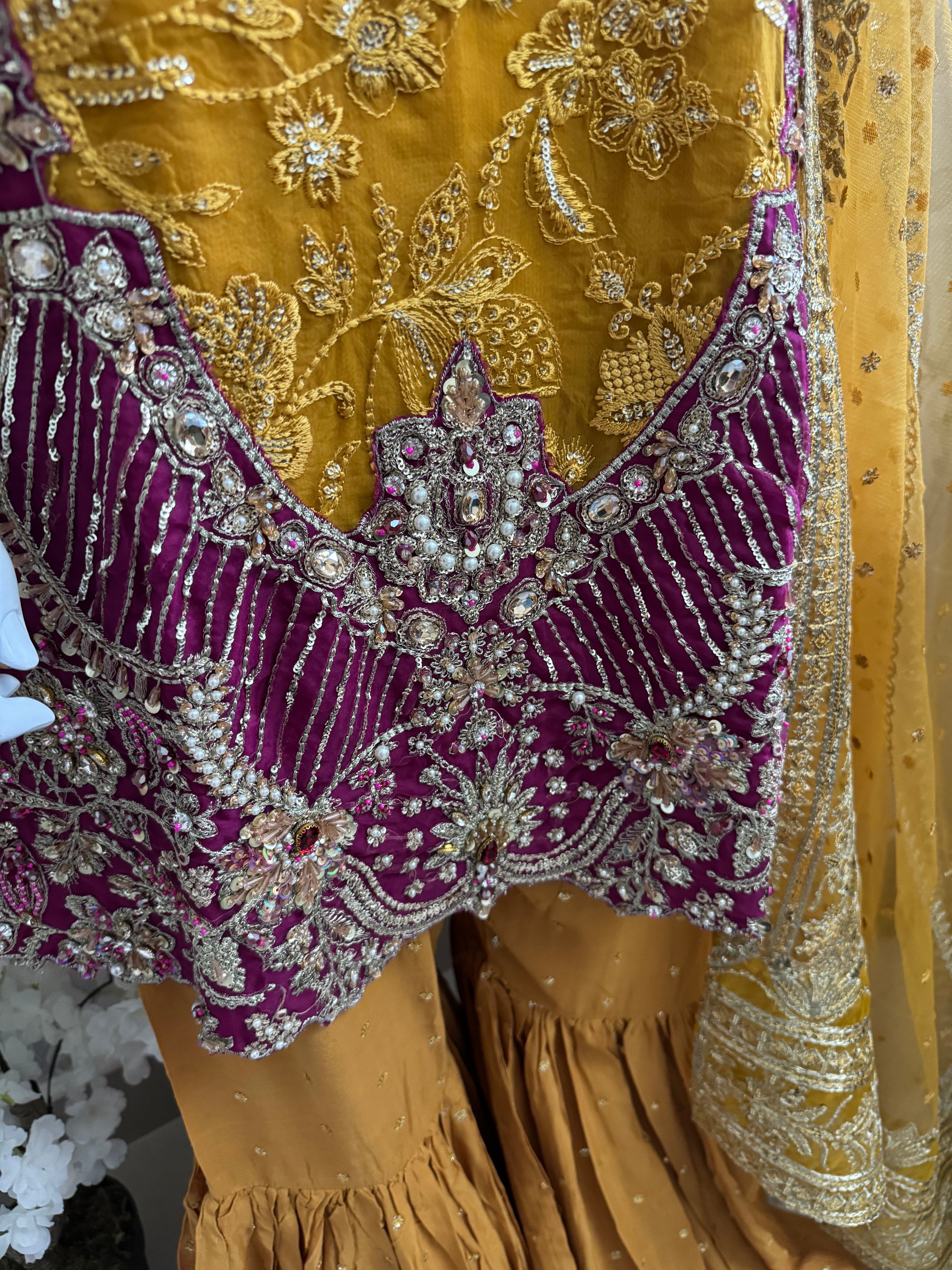 IMROZIAA Embroidered Gharara Suit | Pakistani Designer Wedding Dress