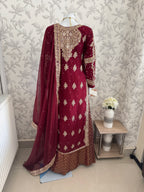 AFREEN Heavy Embroidered 3-piece Chiffon Suit | Pakistani Wedding Dress