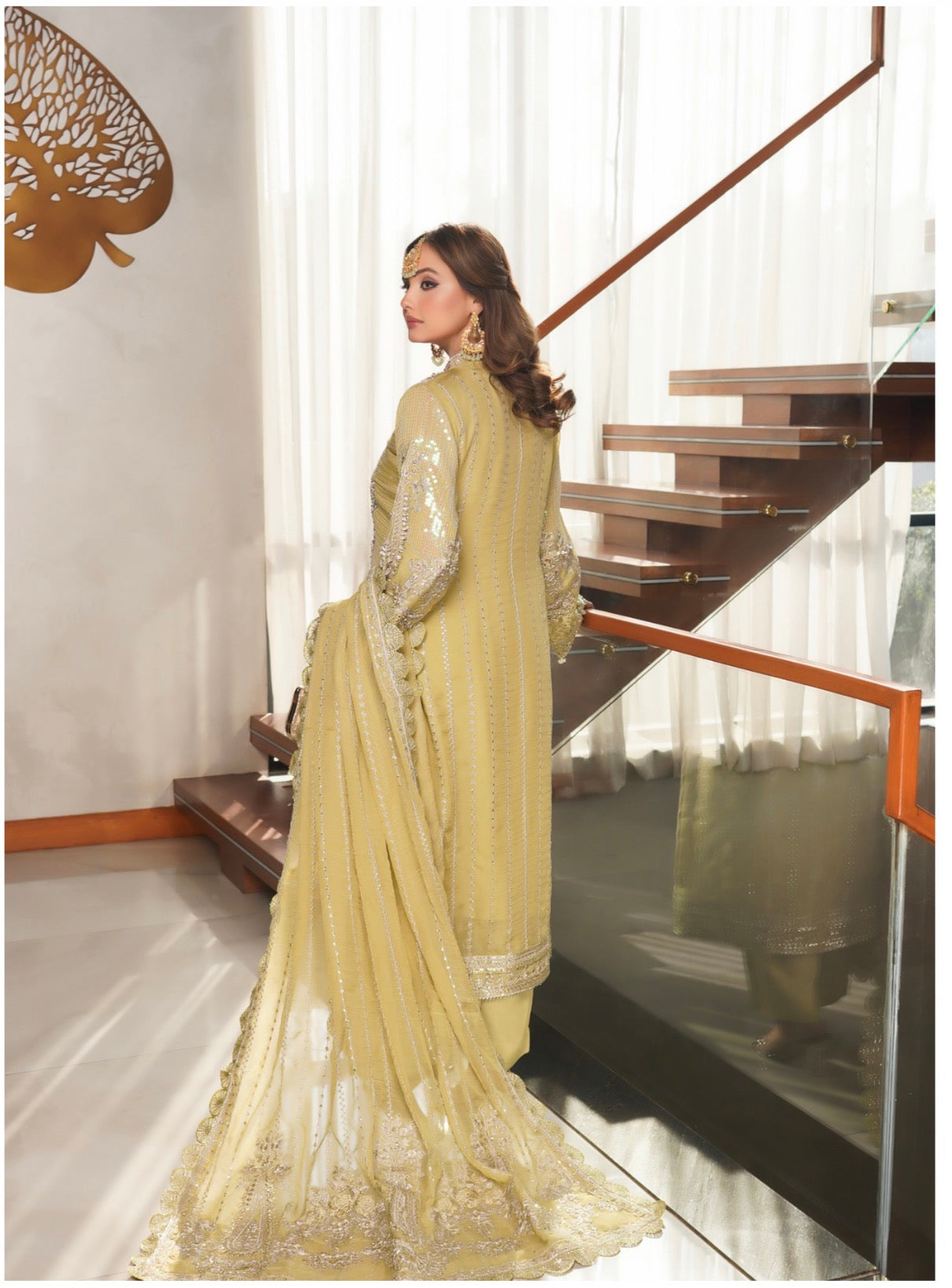 SITARA Luxury Embroidered 3 piece Chiffon Suit | Pakistani Designer Wedding Dress