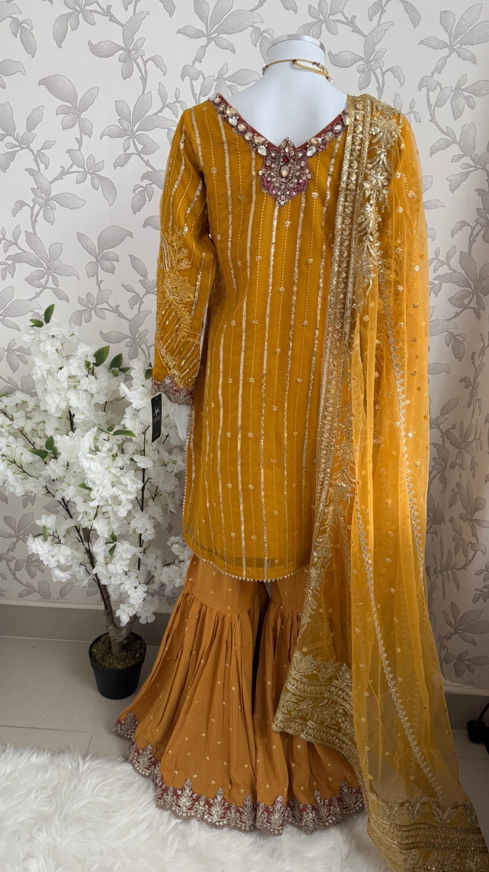 IMROZIAA Embroidered Gharara Suit | Pakistani Designer Wedding Dress