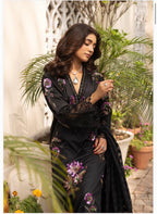 Black Floral Embroidered Pakistani 3 Piece Suit – Luxury silk Collection