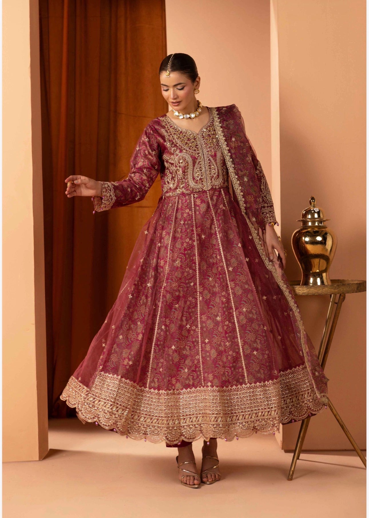 Luxury Embroidered Anarkali Pakistani Suit – Wedding & Bridal Party Wear