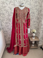 AFREEN Heavy Embroidered 3-piece Chiffon Suit | Pakistani Wedding Dress