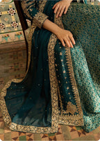 NAZLEEN Embroidered 3 piece Chiffon Suit| Pakistani Designer Wedding Dress