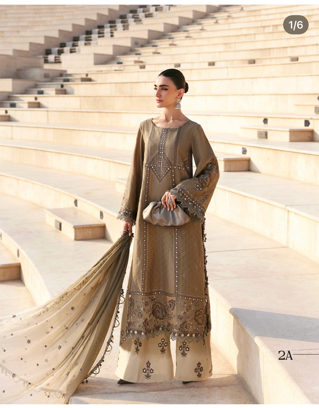 Luxury Lawn 3-Piece Suit with Dupatta | Pakistani Designer Wear