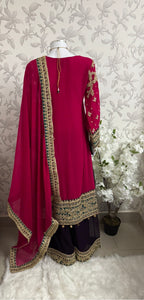 AYLAA Luxury Embroidered Chiffon Suit – 3 Piece Collection