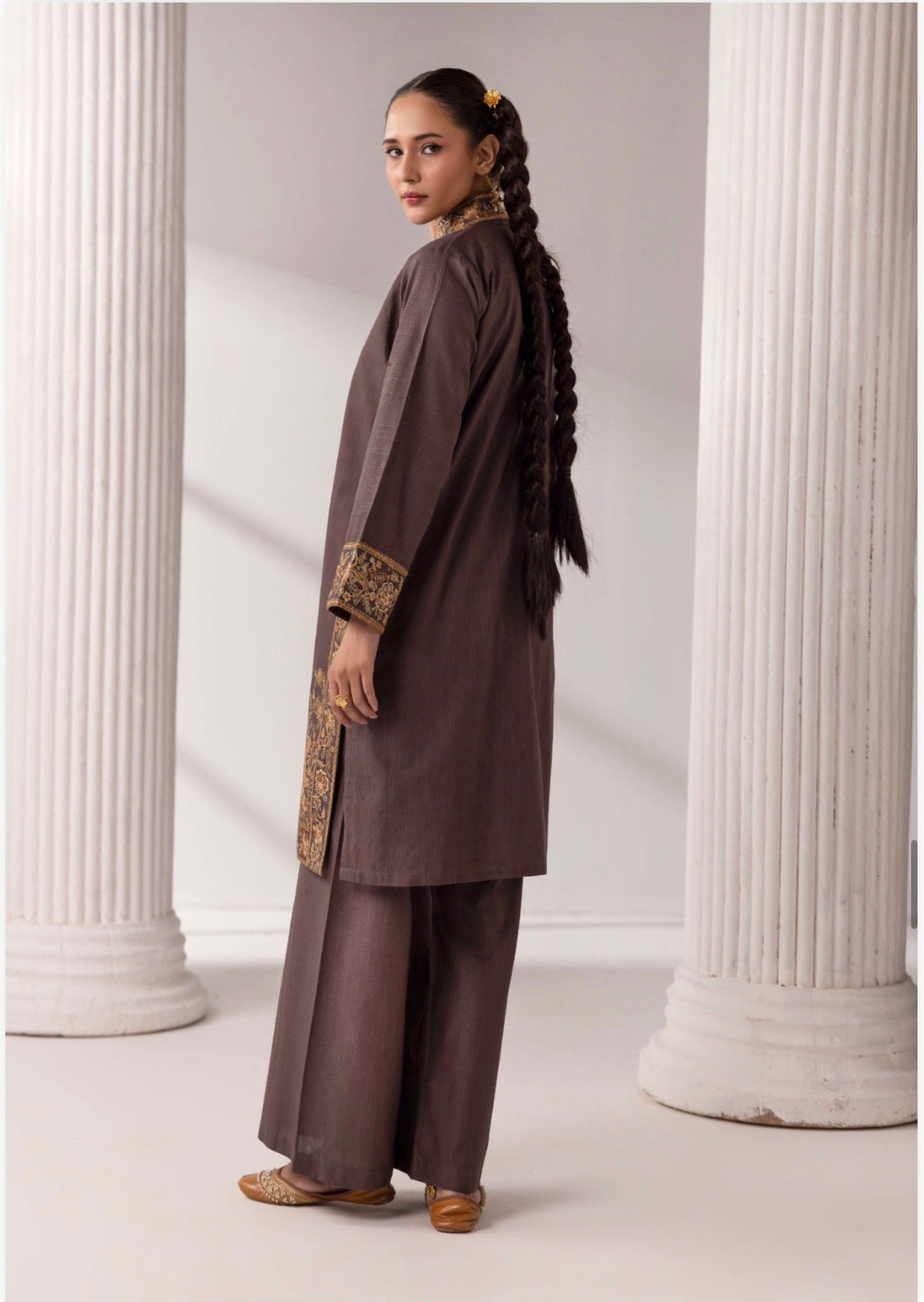 Khaddar Lux Premium Embroidered Suit – 4 Piece Collection