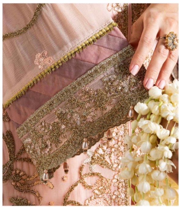 ALANI Soft Blush Pink Luxury Embroidered 3-Piece Suit | Pakistani Wedding & Party Wear
