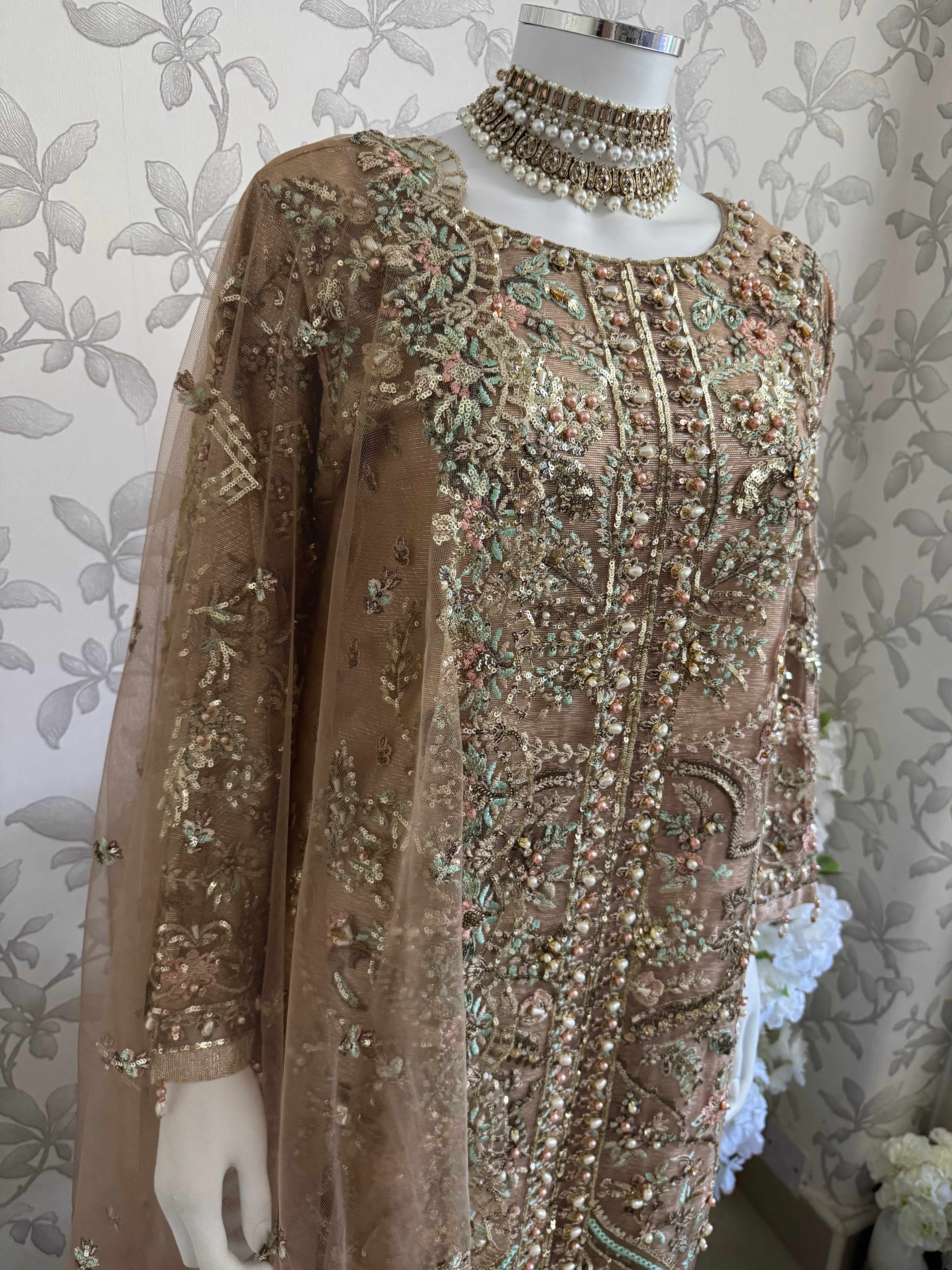 PEARLS Luxury Hand-Embellished Pakistani 3 piece Suit