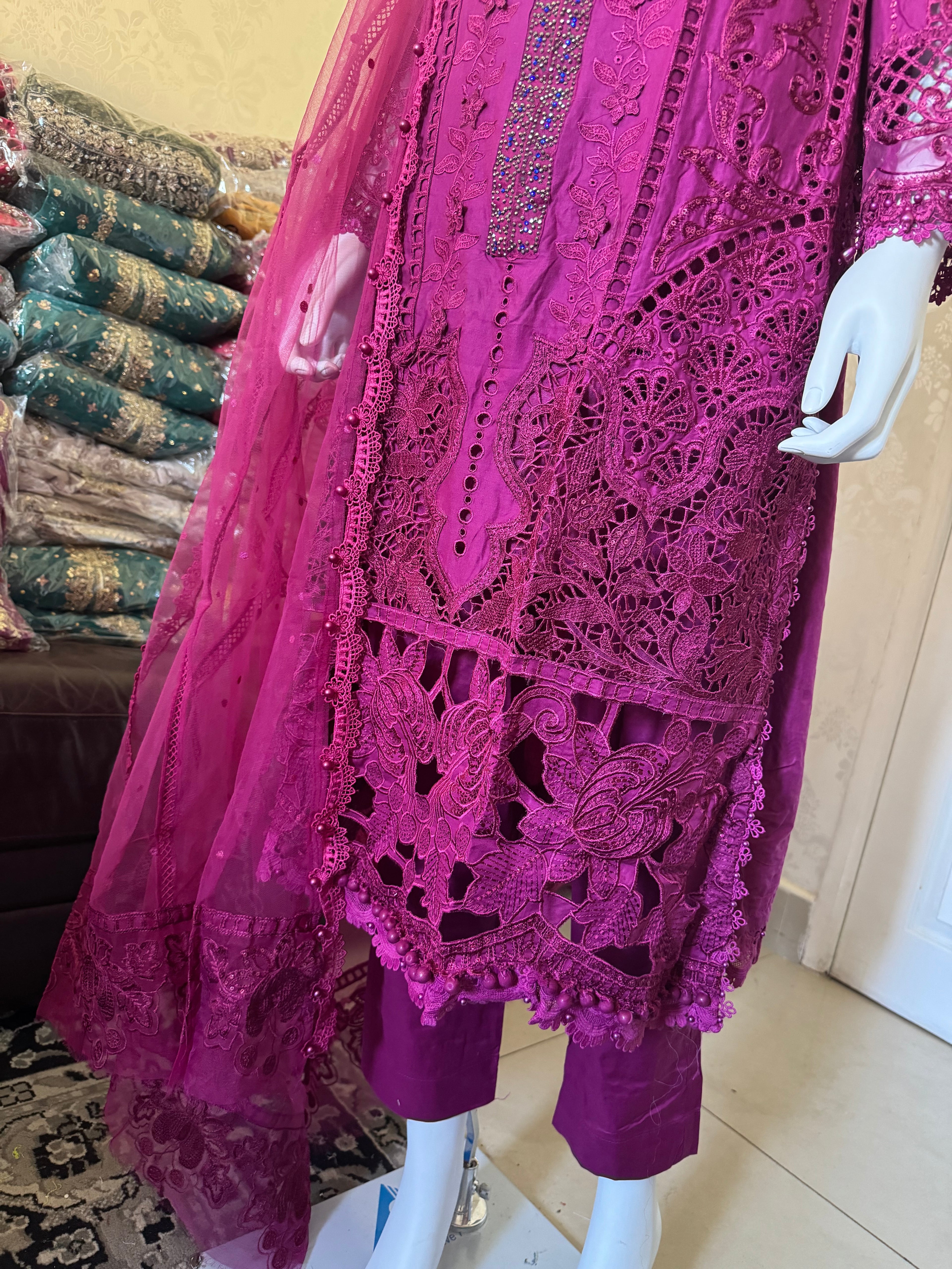 Luxury Embroidered 3 piece Lawn Suit for Eid & Special Occasions