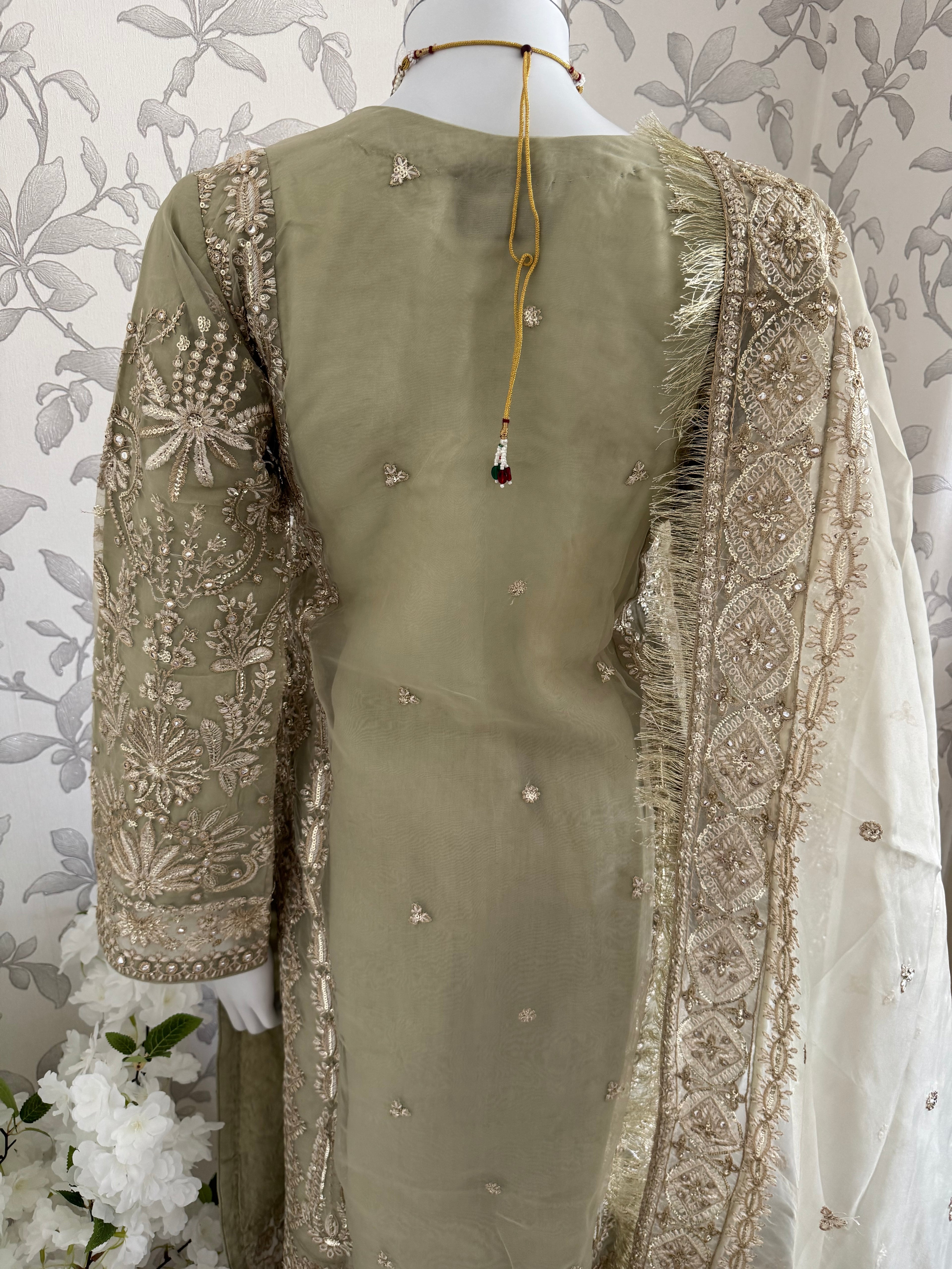 AFROZ Embroidered Organza Suit | Pakistani Wedding & Formal Dress