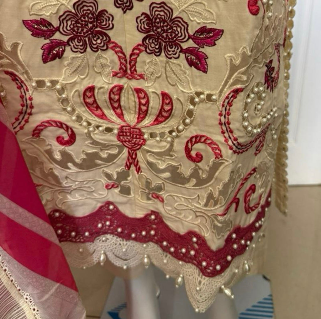 Rose Blossom Luxury Embroidered 3-Piece Suit