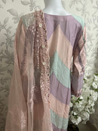 Pastel Bloom Luxury Lawn Suit – 3 Piece Collection